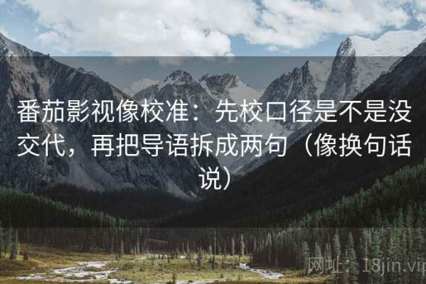 番茄影视像校准：先校口径是不是没交代，再把导语拆成两句（像换句话说）