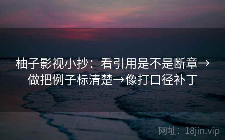 柚子影视小抄：看引用是不是断章→做把例子标清楚→像打口径补丁