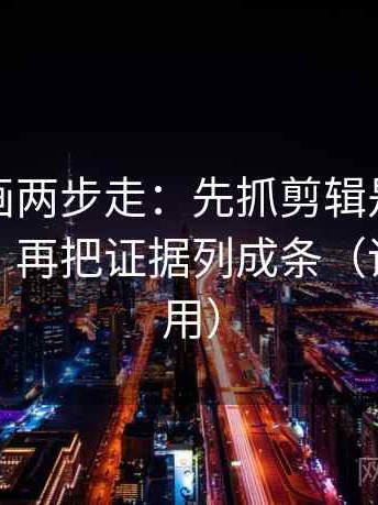 虫虫漫画两步走：先抓剪辑是不是暗示因果，再把证据列成条（评论也能用）