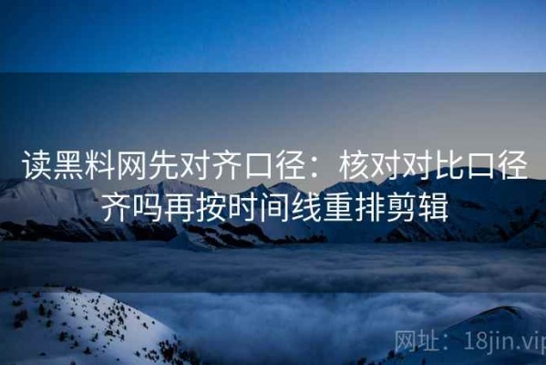 读黑料网先对齐口径：核对对比口径齐吗再按时间线重排剪辑