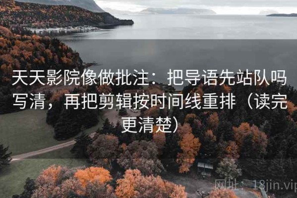 天天影院像做批注：把导语先站队吗写清，再把剪辑按时间线重排（读完更清楚）