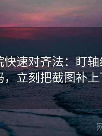 星空影院快速对齐法：盯轴线动起点了吗，立刻把截图补上下文