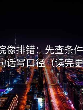 蜂鸟影院像排错：先查条件漏项吗，再一句话写口径（读完更清醒）