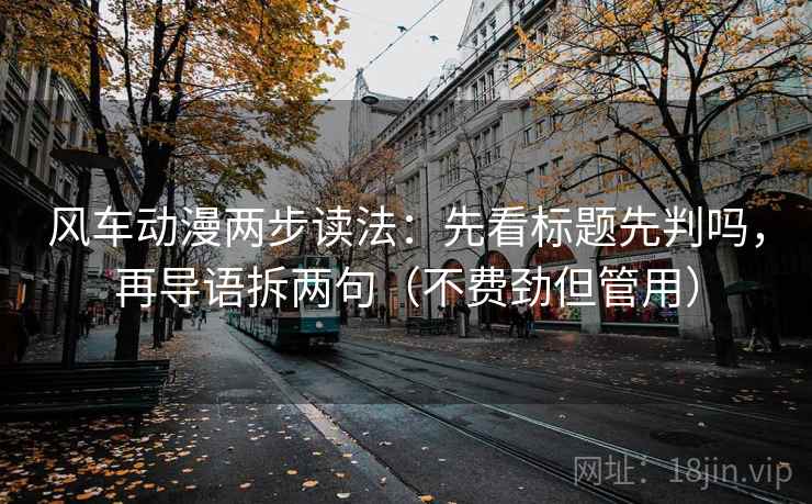 风车动漫两步读法：先看标题先判吗，再导语拆两句（不费劲但管用）
